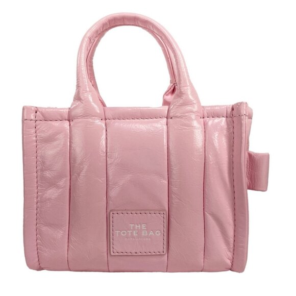 NEW Marc Jacobs The Shiny Crinkle Micro Tote Bag Bubblegum Pink Purse Coquette